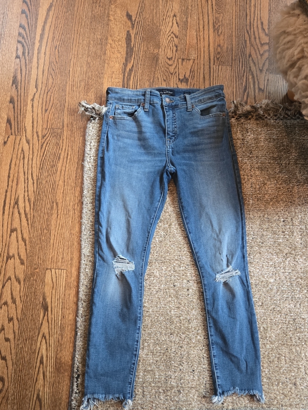 Lucky Brand Medium Blue Skinny Jeans with Knee Rips